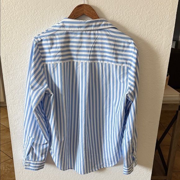 Not authentic- Blue and White Striped Button Down Shirt - Picture 4 of 4